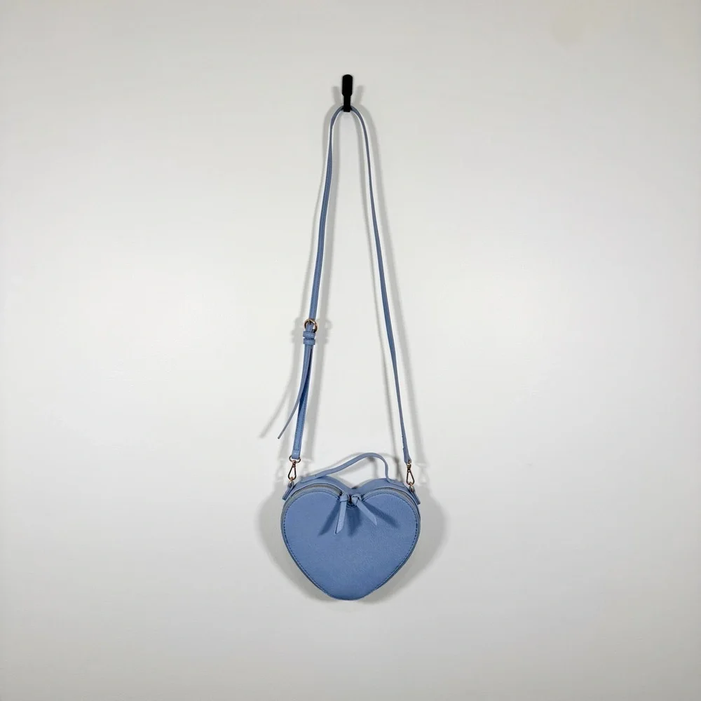 LC Lauren Conrad Heart-Shaped Light Powder Blue Crossbody Bag - Picture 1 of 13